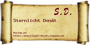 Sternlicht Donát névjegykártya